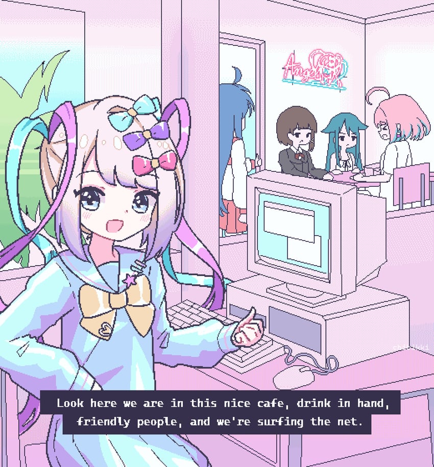 izumi konata, yumemi riamu, chouzetsusaikawa tenshi-chan, iwakura lain, and saya (idolmaster and 5 more) drawn by chibikki