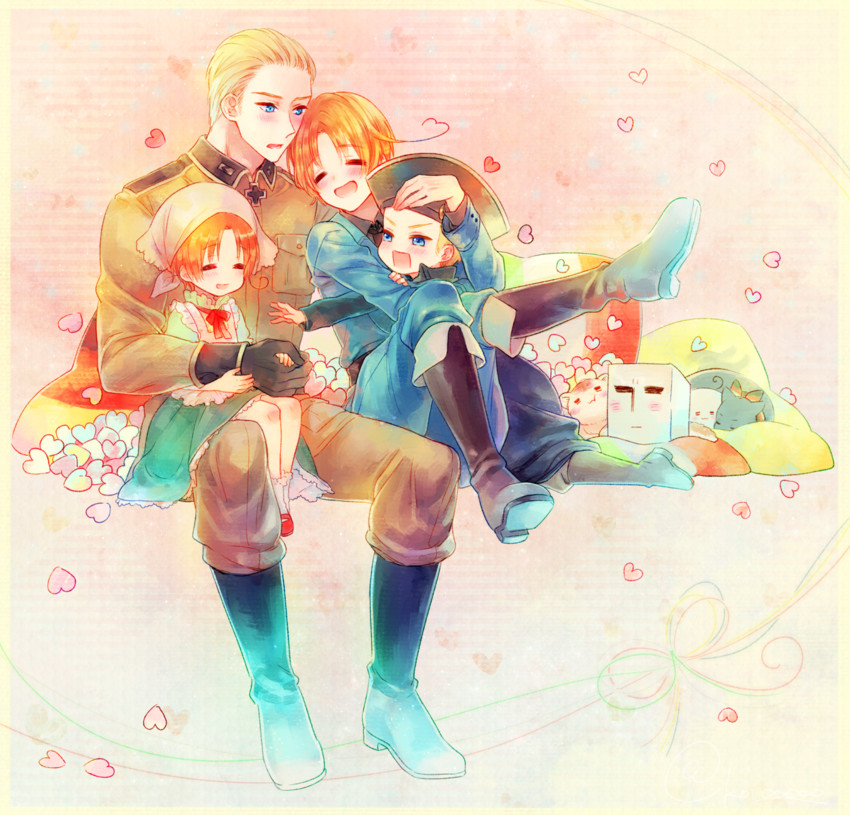 northern italy, germany, holy roman empire, and chibitalia (axis powers hetalia) drawn by nishiki_koi