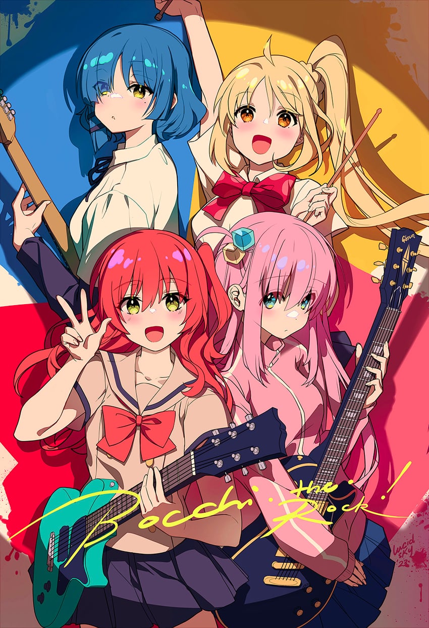 gotoh hitori, kita ikuyo, ijichi nijika, and yamada ryo (bocchi the rock!) drawn by lucidsky