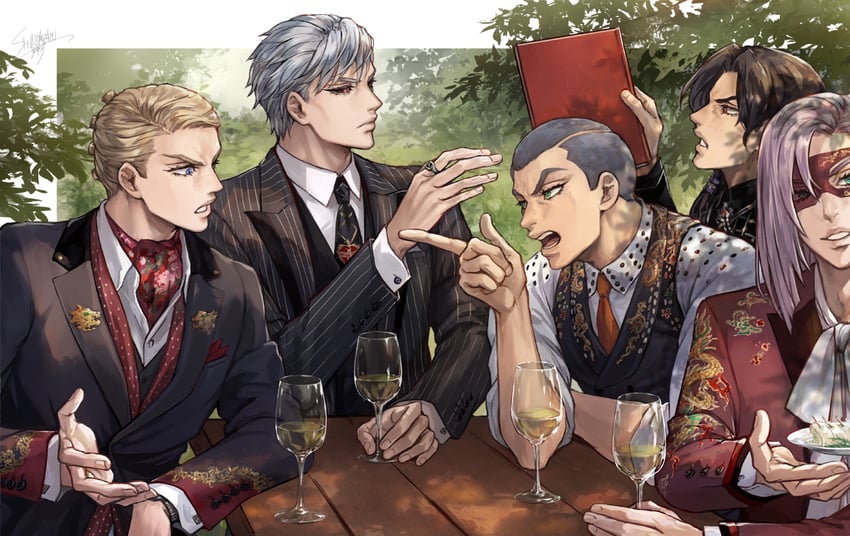 prosciutto, risotto nero, melone, illuso, and formaggio (jojo no kimyou na bouken and 1 more) drawn by shinomaru