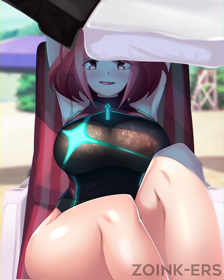 pyra (xenoblade chronicles and 1 more) drawn by pale_riderz