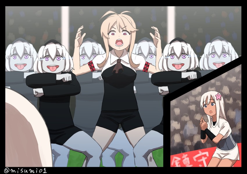 ro-500, re-class battleship, and achilles (kantai collection and 1 more) drawn by misumi_(niku-kyu)