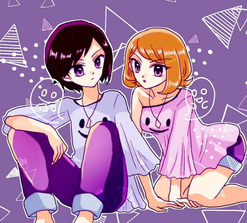 serena and calem (pokemon and 1 more) drawn by hibikileon