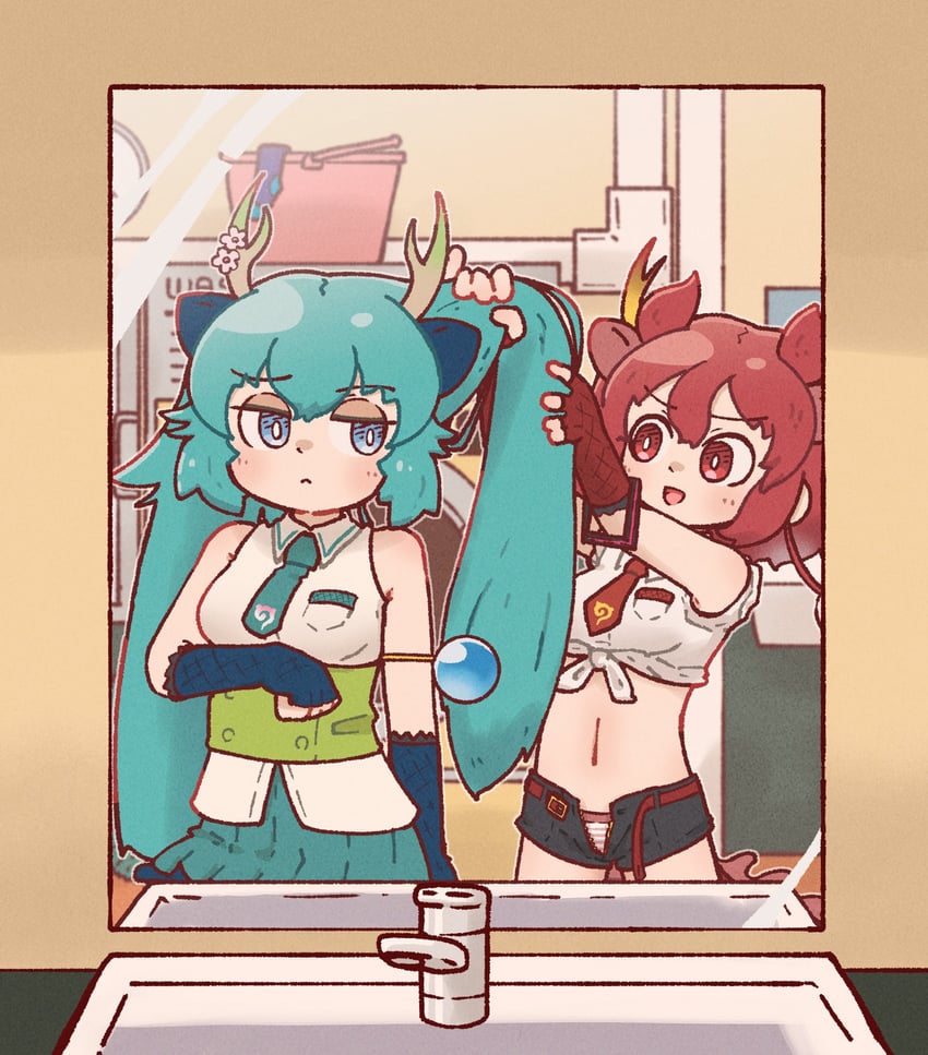 red dragon and blue dragon (kemono friends) drawn by sorairo_meronpan