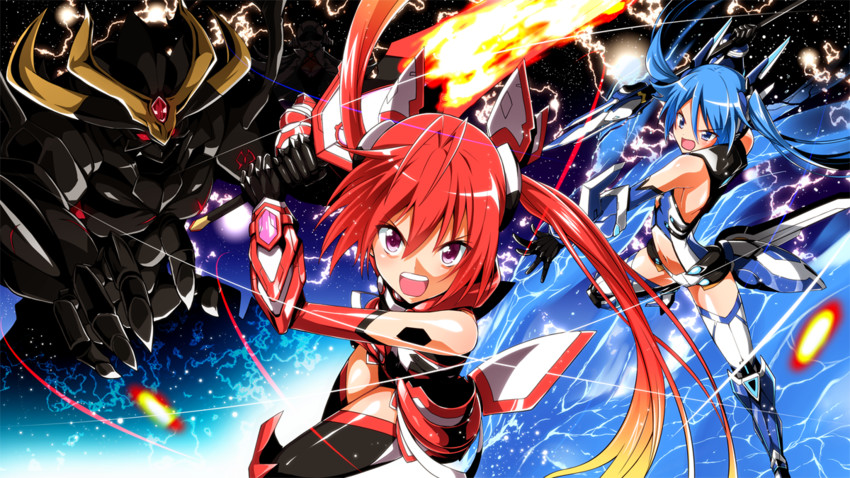 tailred, tsube aika, tailblue, and drag guildy (ore twintail ni narimasu) drawn by yuto_(dialique)