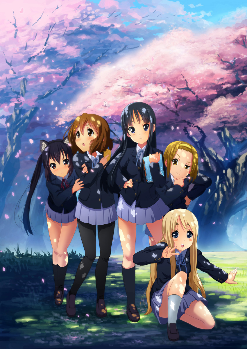 akiyama mio, nakano azusa, hirasawa yui, tainaka ritsu, and kotobuki tsumugi (k-on!) drawn by diamond_dust_(omega)