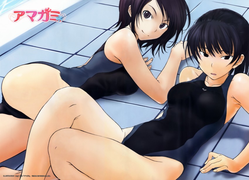 tsukahara hibiki and takahashi maya (amagami) drawn by kawagishi_keitarou