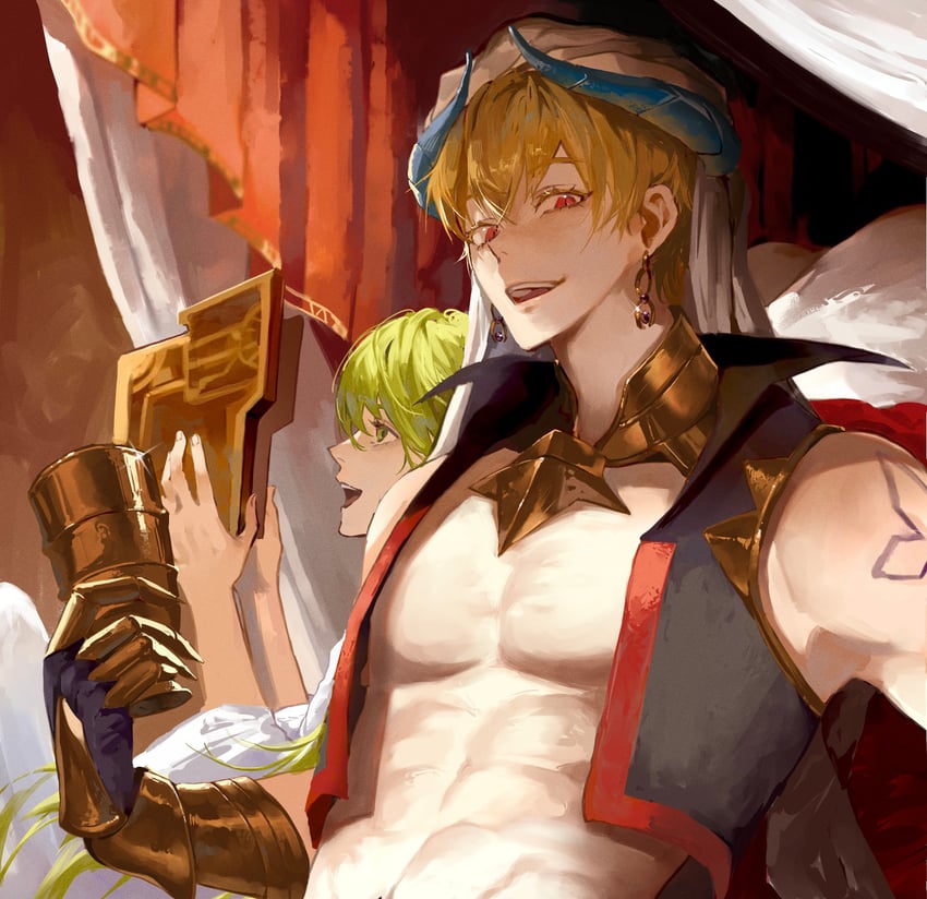 enkidu and gilgamesh (fate and 1 more) drawn by zuraa_(naunau_seijin)