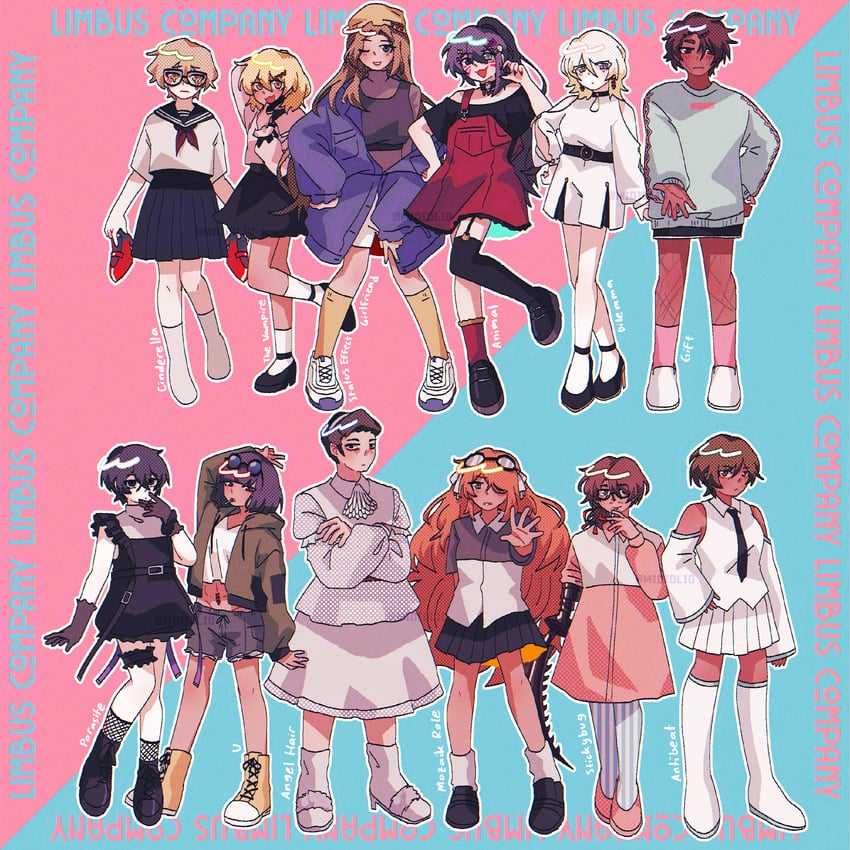 hatsune miku, ishmael, don quixote, faust, sinclair, and 8 more (vocaloid and 15 more) drawn by highendsheep