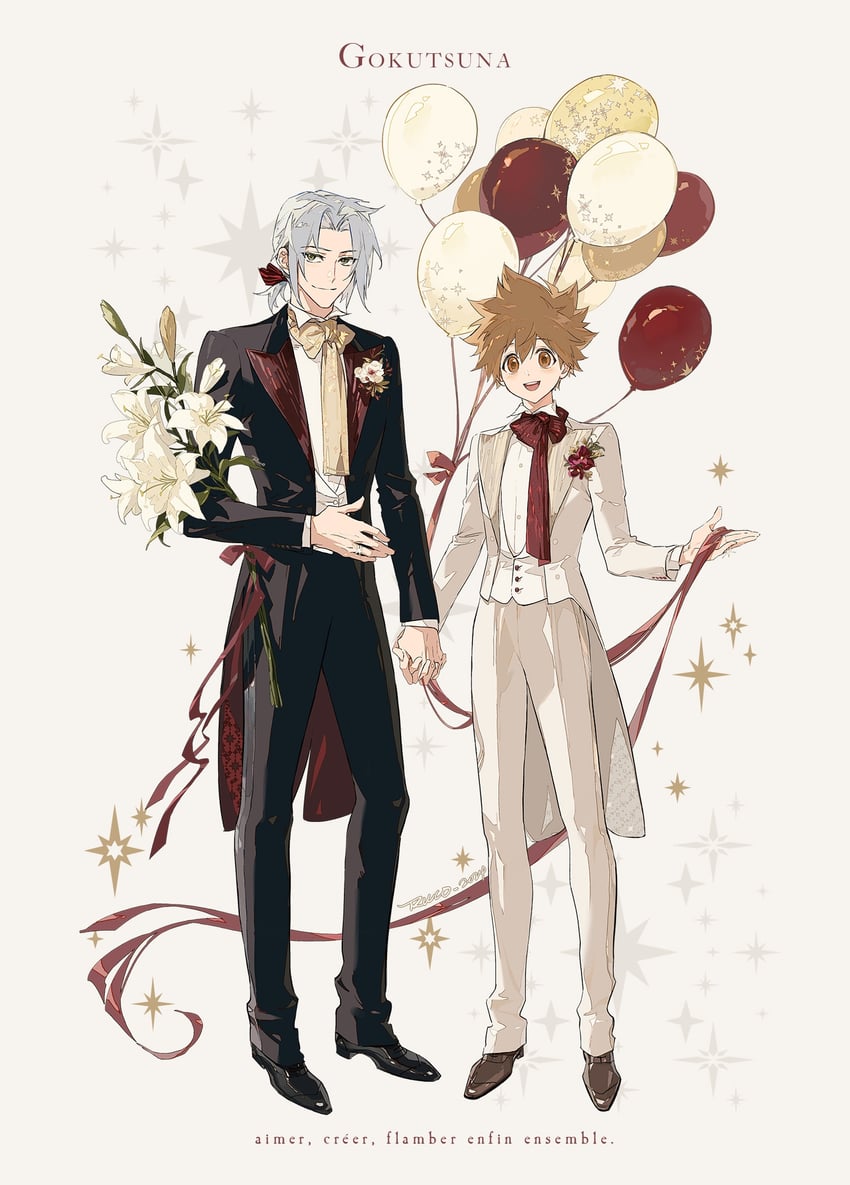sawada tsunayoshi and gokudera hayato (katekyo hitman reborn!) drawn by ru_(famia)
