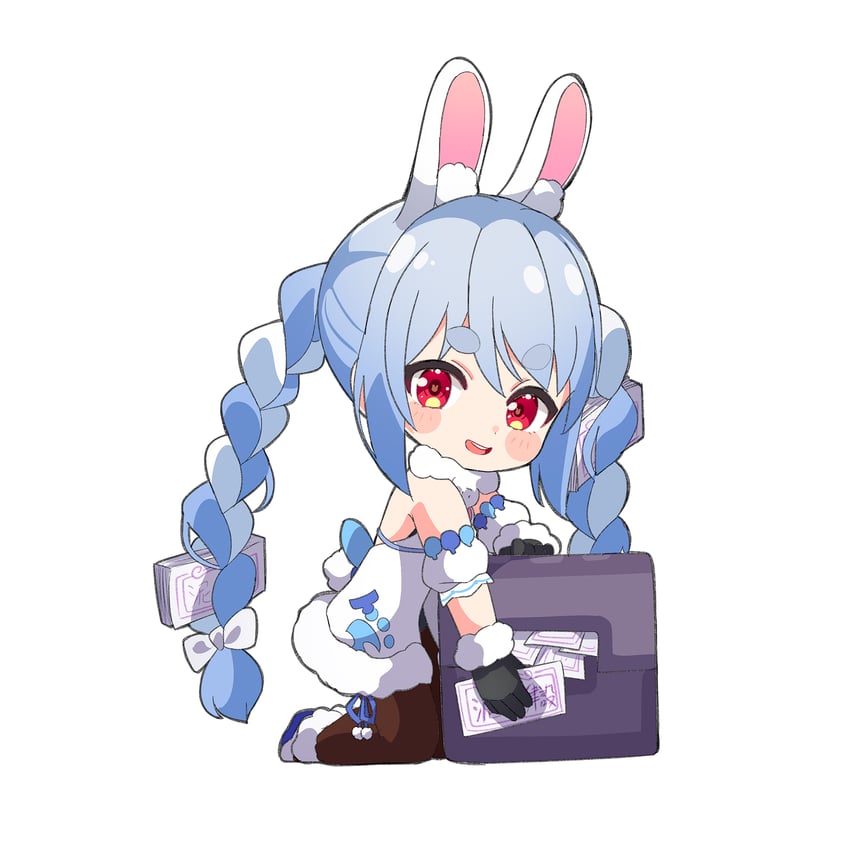 usada pekora and don-chan (hololive) drawn by ame.