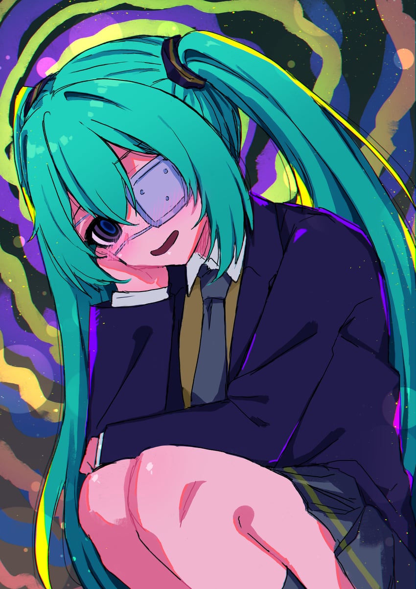 hatsune miku (vocaloid and 1 more) drawn by memekun