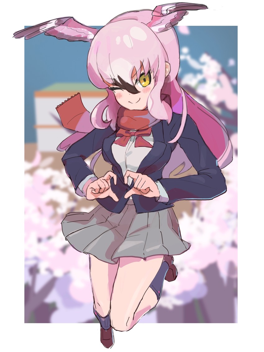 greater flamingo (kemono friends and 1 more) drawn by kunikuni_(kunihiro2005)