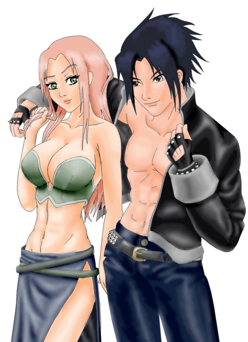 haruno sakura and uchiha sasuke (naruto and 1 more) drawn by friend4ever802