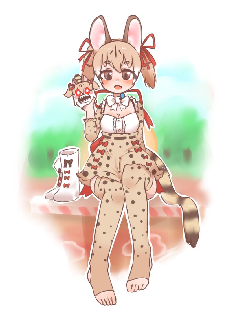 large-spotted genet (kemono friends and 2 more) drawn by chai_chai_huishi