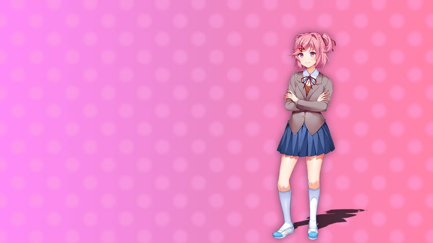 natsuki (doki doki literature club) drawn by lucidsky and squchan