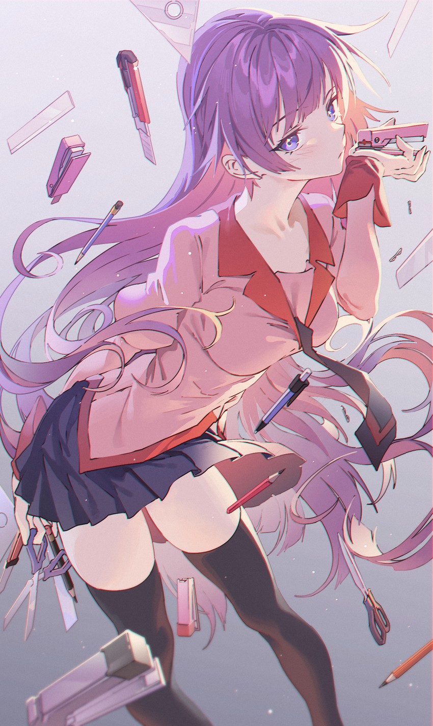 senjougahara hitagi (monogatari and 1 more) drawn by hxxg