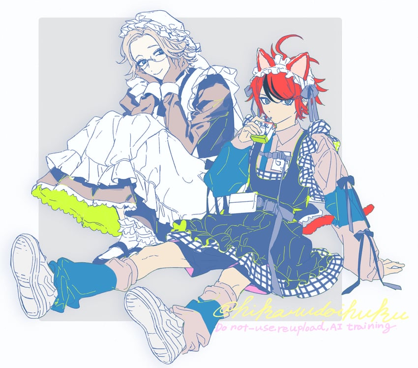 aotsuki eito and sumino takumi (the hundred line -last defense academy-) drawn by hikarudaihuku