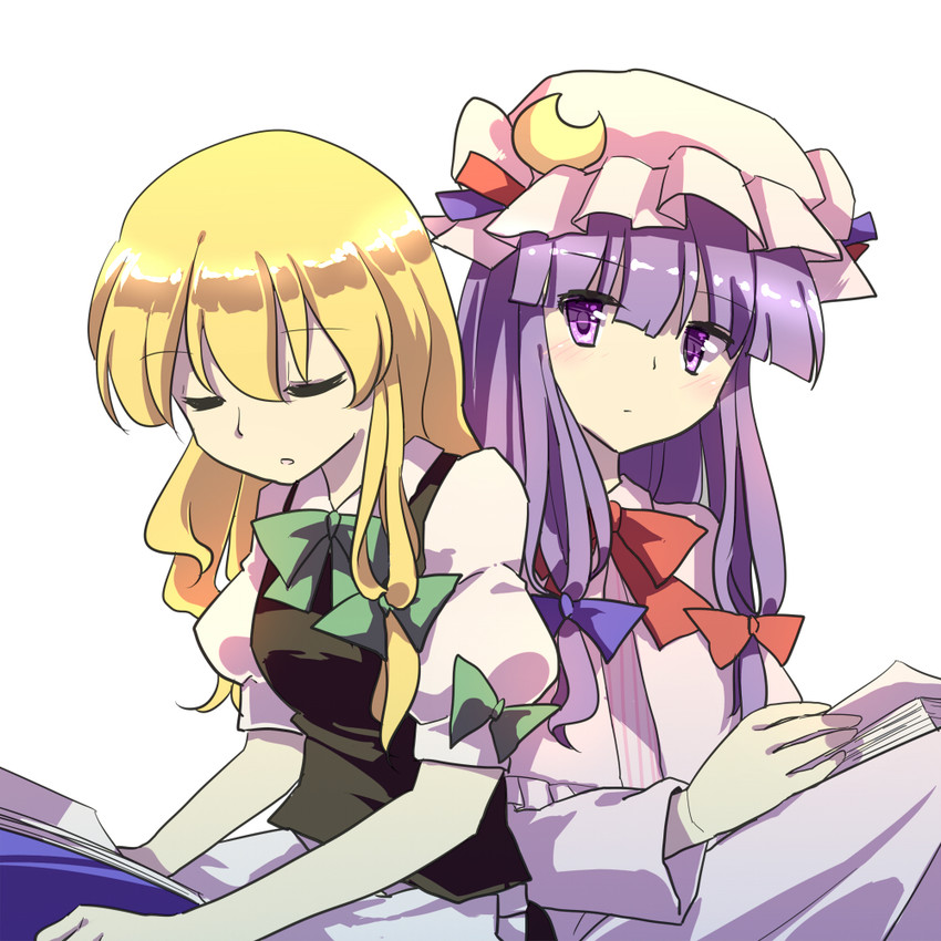 kirisame marisa and patchouli knowledge (touhou) drawn by dena.ei