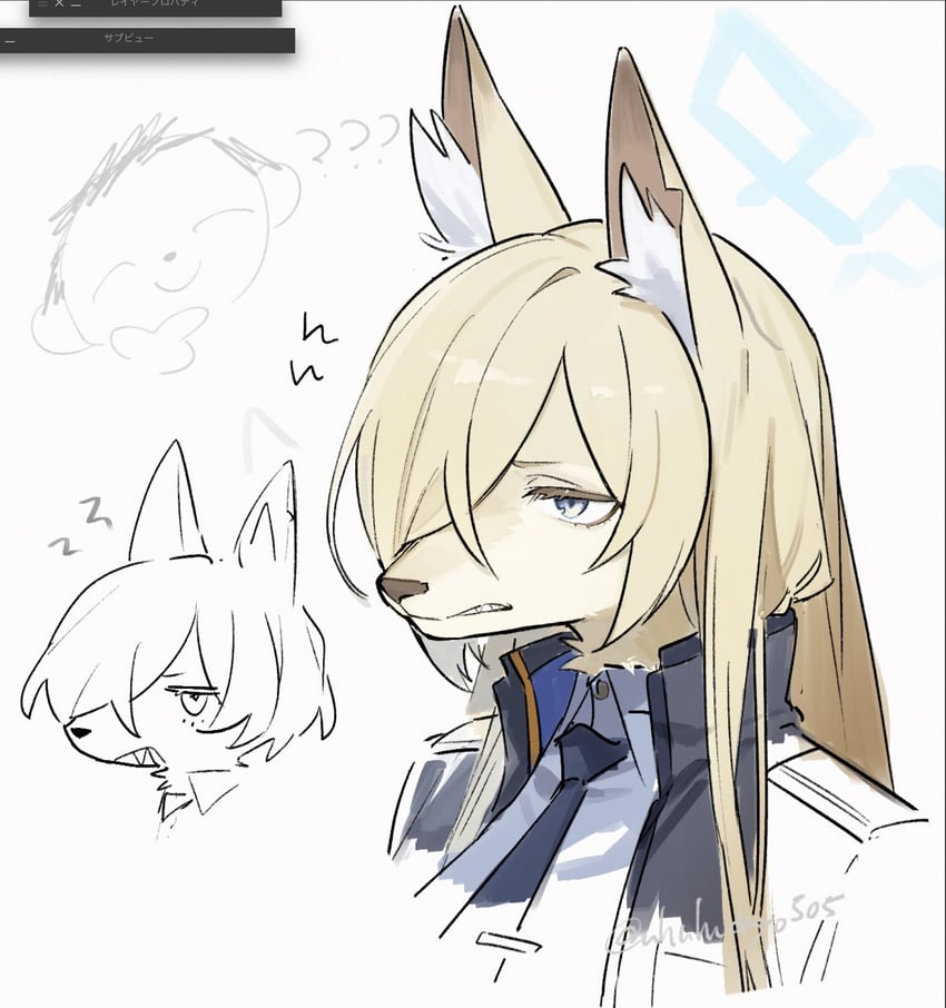 sensei, doodle sensei, and kanna (blue archive) drawn by uhuhu
