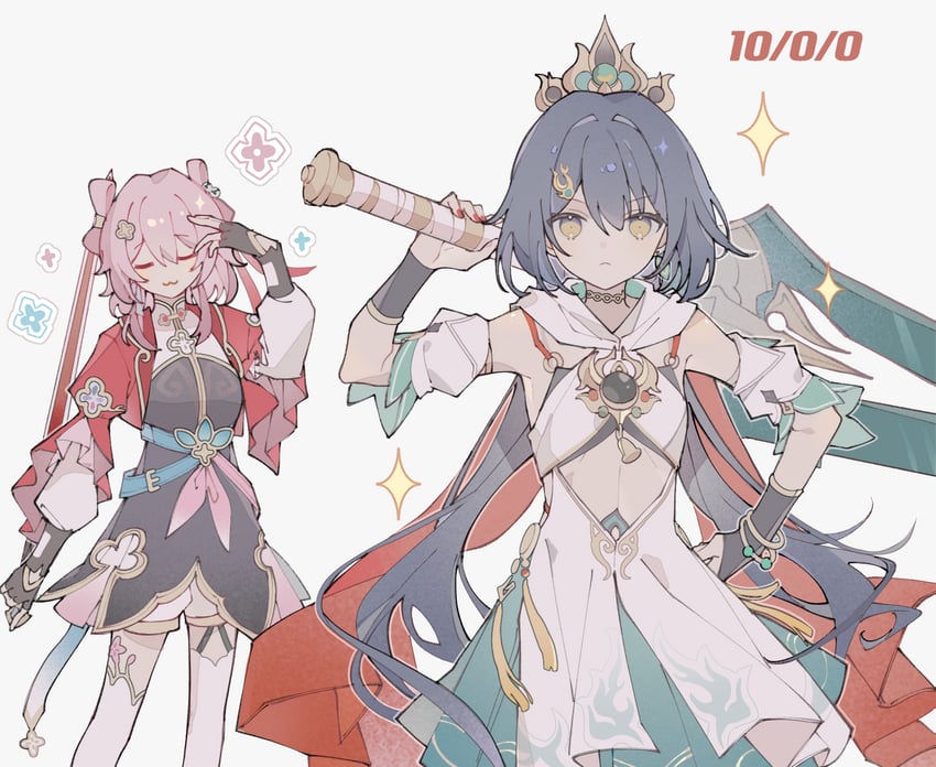 march 7th and yunli (honkai and 1 more) drawn by yue_(shemika98425261)