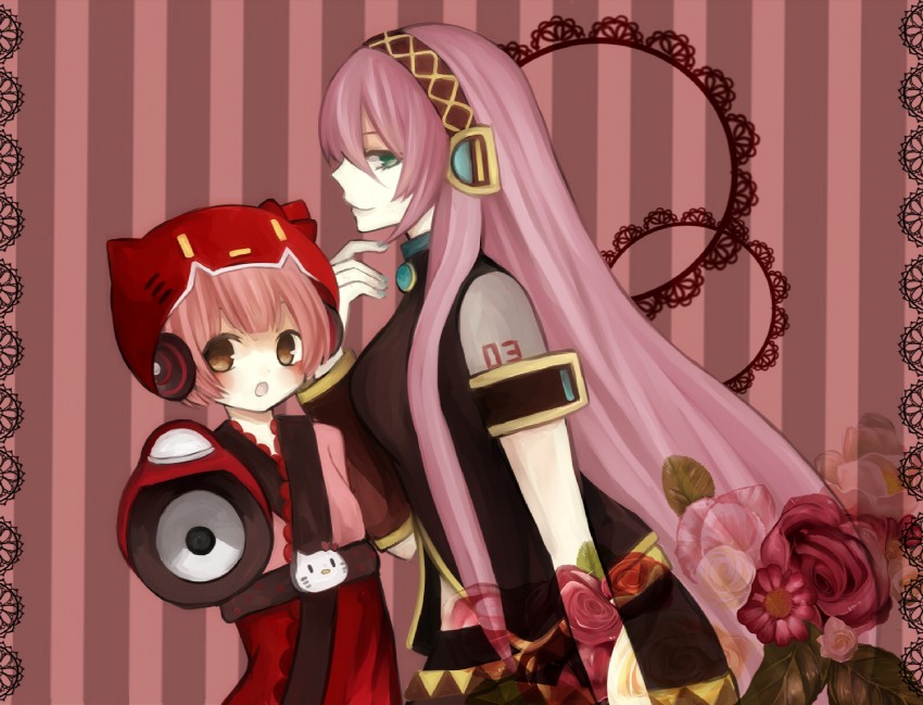 megurine luka and nekomura iroha (vocaloid) drawn by kutaro_(kuro0180)