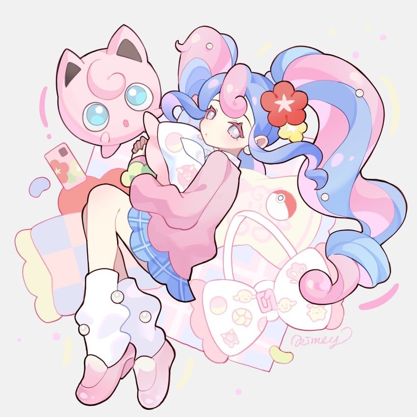 hatsune miku, jigglypuff, and fairy miku (pokemon and 2 more) drawn by kimey
