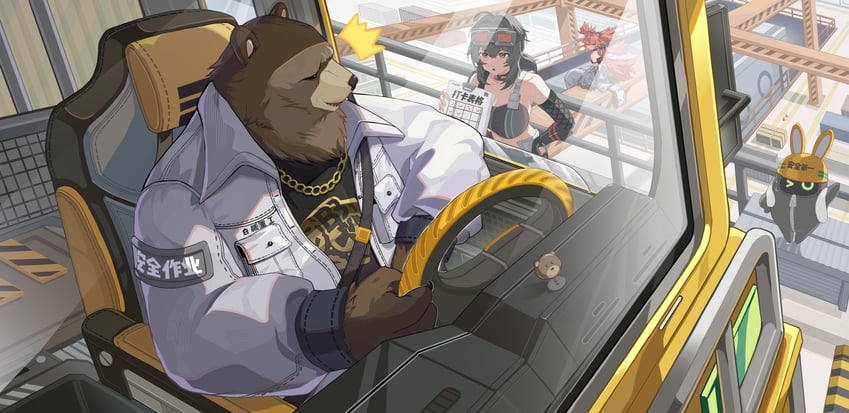 grace howard, koleda belobog, ben bigger, and safety (zenless zone zero) drawn by bupa_chila