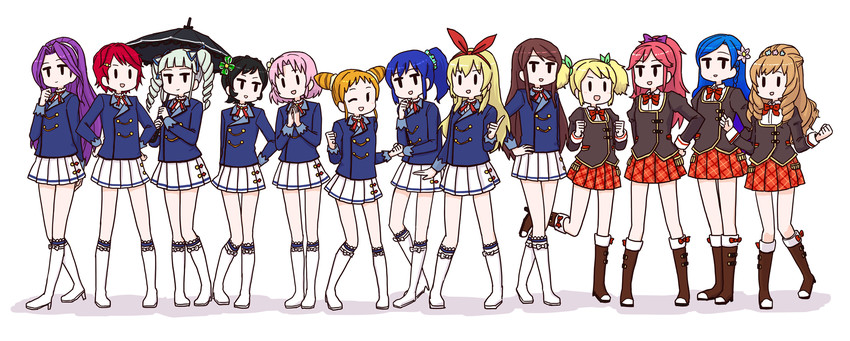 hoshimiya ichigo, kiriya aoi, todo yurika, shibuki ran, arisugawa otome, and 8 more (aikatsu!) drawn by dai-oki