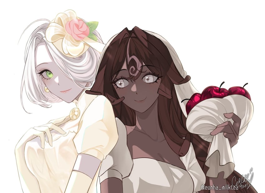 black forest cookie and wedding cake cookie (cookie run and 1 more) drawn by eunha_milktea