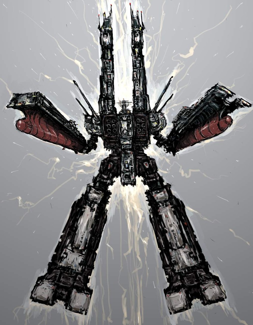 sdf-1, daedalus, and prometheus (macross and 1 more) drawn by moto_murabito