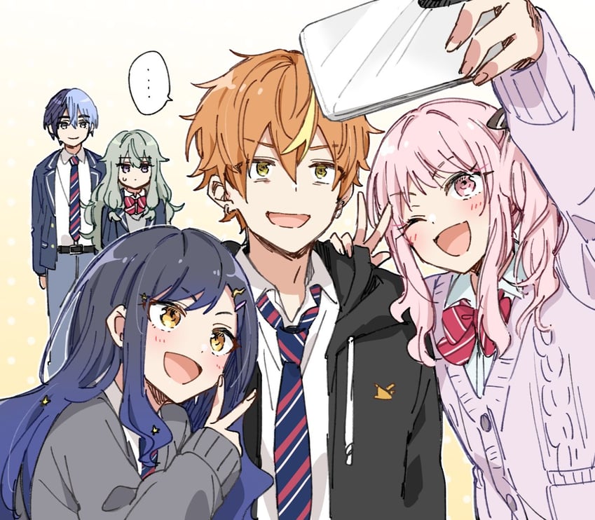 akiyama mizuki, kusanagi nene, shinonome akito, shiraishi an, and aoyagi touya (project sekai) drawn by minomiya_(pikatyulovelove)