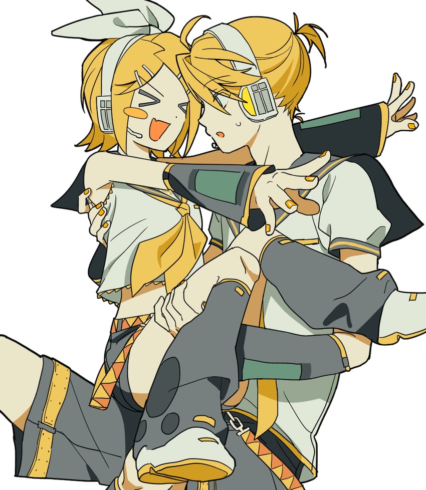 kagamine rin and kagamine len (vocaloid) drawn by b_cm2
