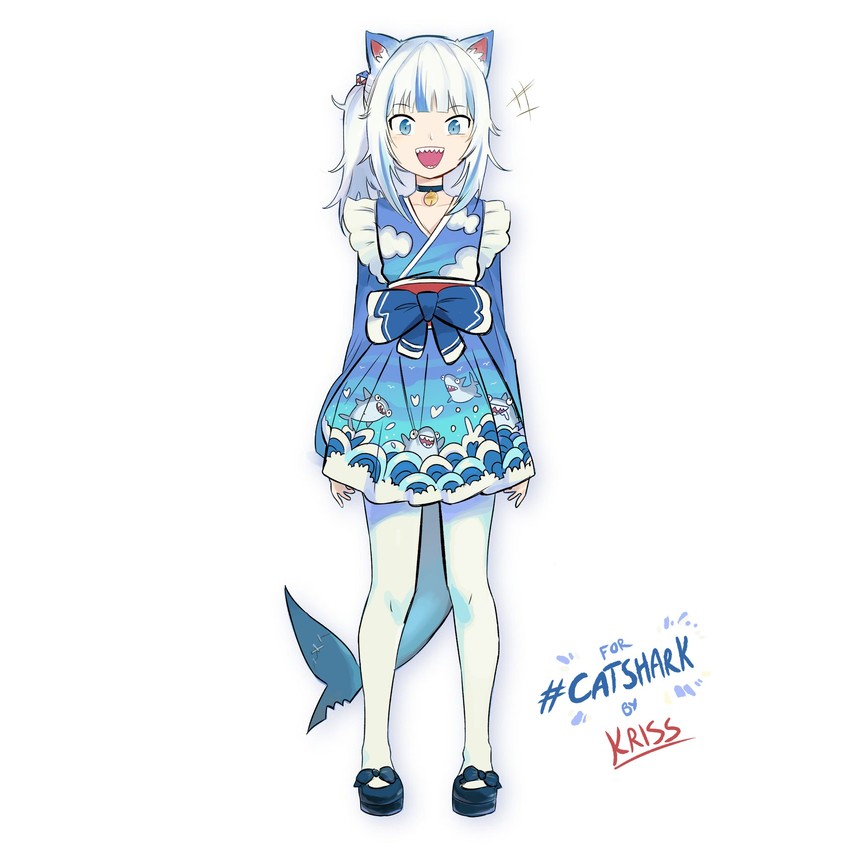 gawr gura (hololive and 1 more) drawn by kriss_essem