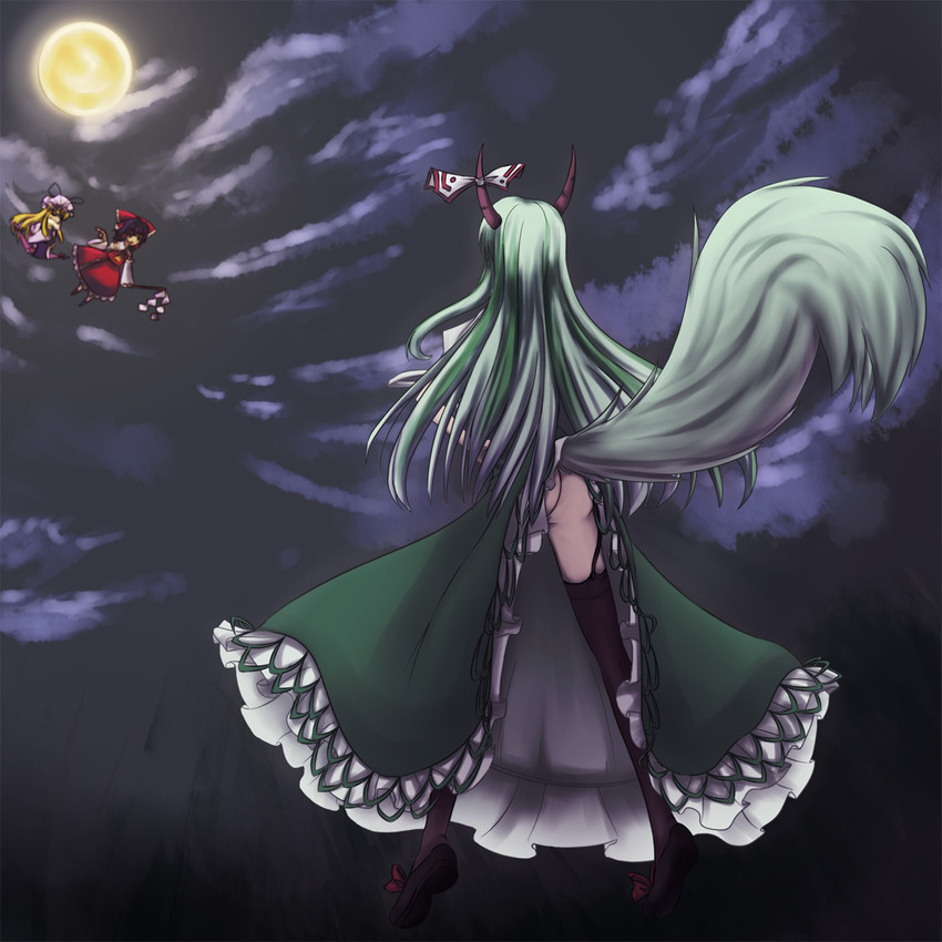 hakurei reimu, yakumo yukari, kamishirasawa keine, and ex-keine (touhou) drawn by asa_inu