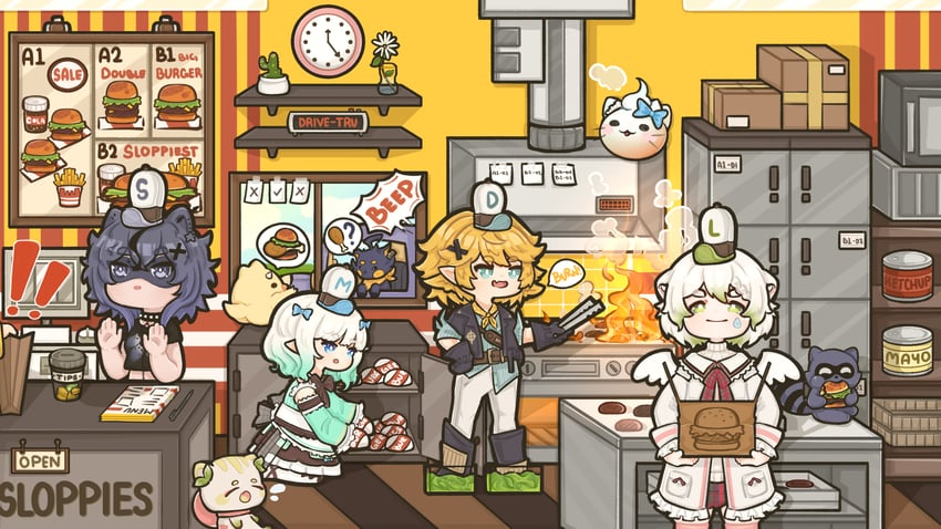 dokibird, mint fantome, laimu, snuffy, dragoon, and 3 more (indie virtual youtuber and 1 more) drawn by hitominty
