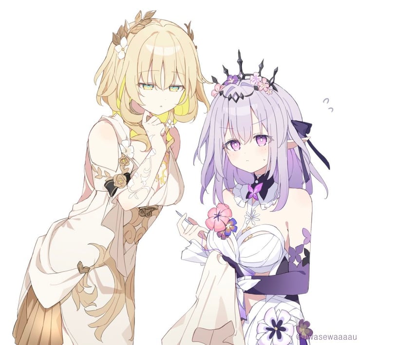 castorice and aglaea (honkai and 1 more) drawn by uwasewau