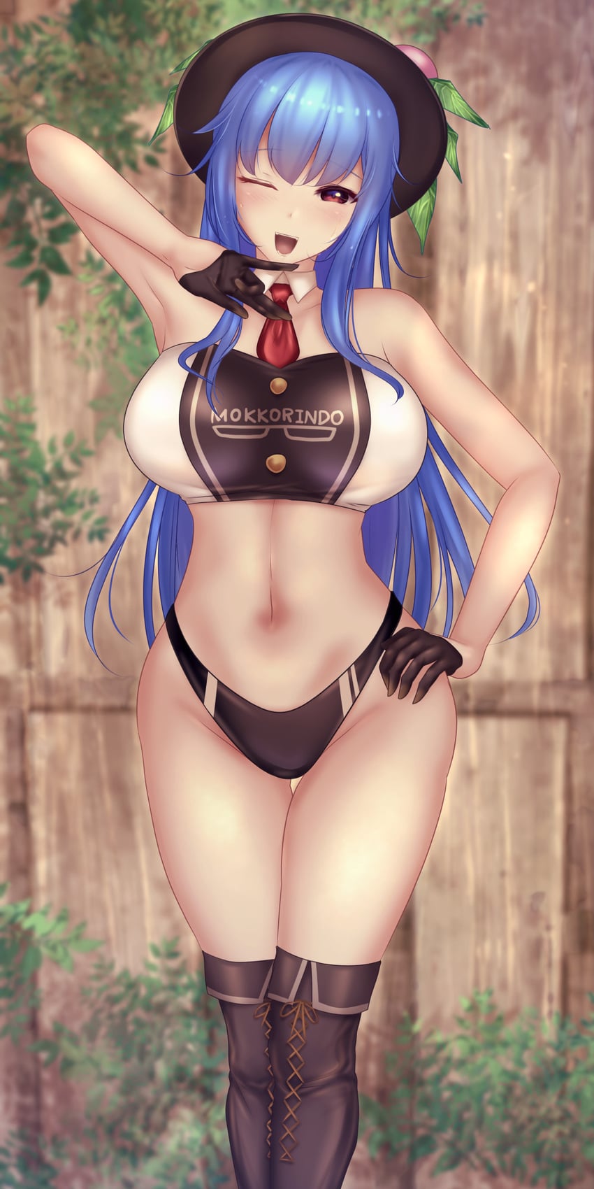 hinanawi tenshi (touhou) drawn by shounen_(hogehoge)