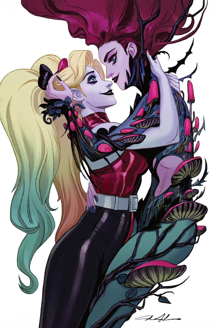 harley quinn and poison ivy (dc comics and 1 more) drawn by mindy_lee