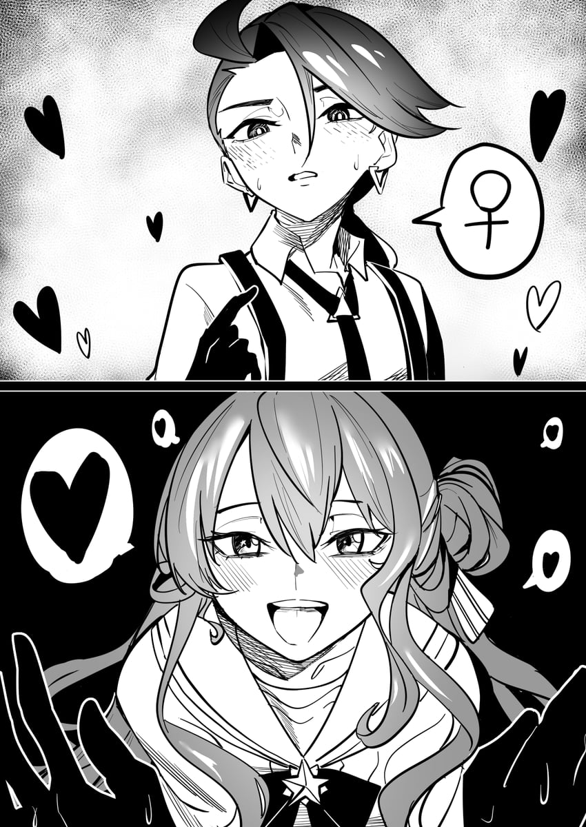 hoshimachi suisei and rika (pokemon and 2 more) drawn by longlong_(drasdr7513)