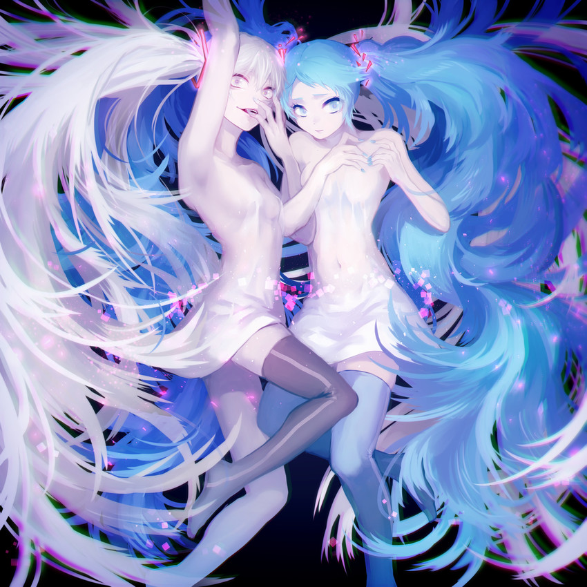 hatsune miku (vocaloid and 2 more) drawn by hona_(platinum_egg)