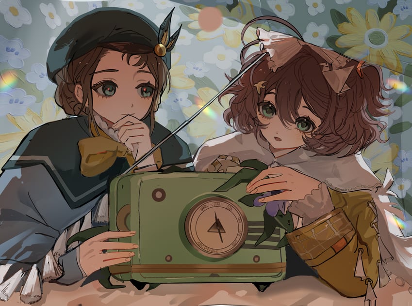 flutterpage, ms. radio, and lamplighter (reverse:1999) drawn by ru_zhi_jiu_you