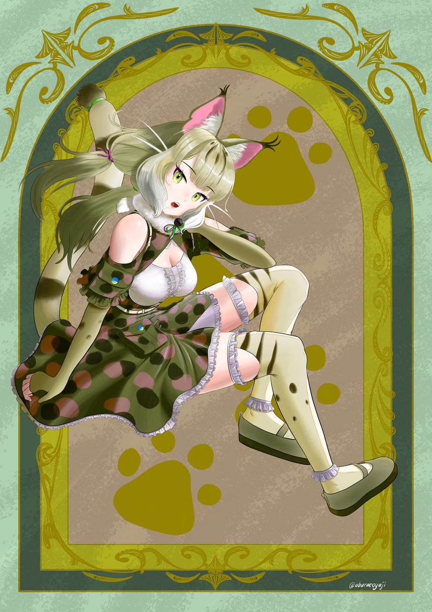 jungle cat (kemono friends and 1 more) drawn by aburaeoyaji