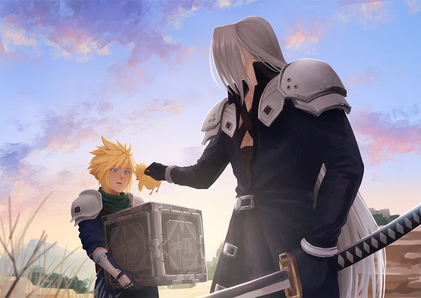 cloud strife and sephiroth (final fantasy and 2 more) drawn by ho_fan