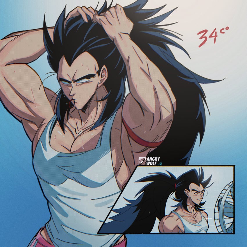 raditz (dragon ball and 1 more) drawn by angrywolf_z