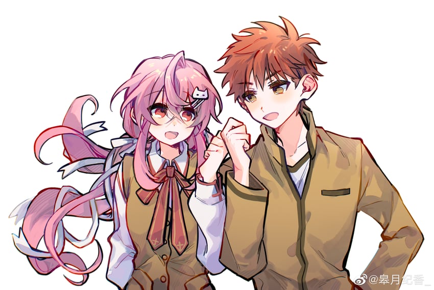 emiya shirou and momomiya shizuku (original and 2 more)