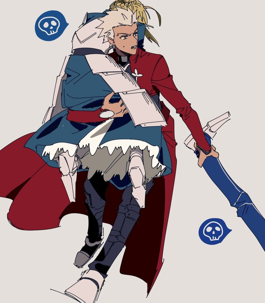 artoria pendragon, saber, cu chulainn, and archer (fate and 1 more) drawn by hirarego