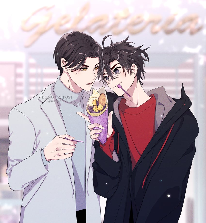wei wuxian and lan wangji (modao zushi) drawn by natttume