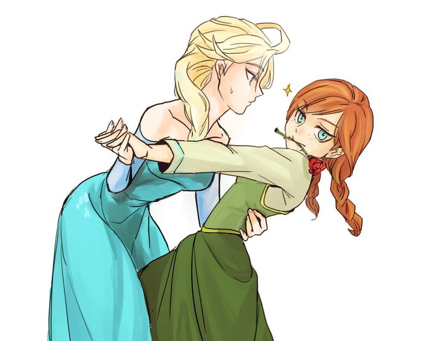 elsa and anna (frozen) drawn by shizu25