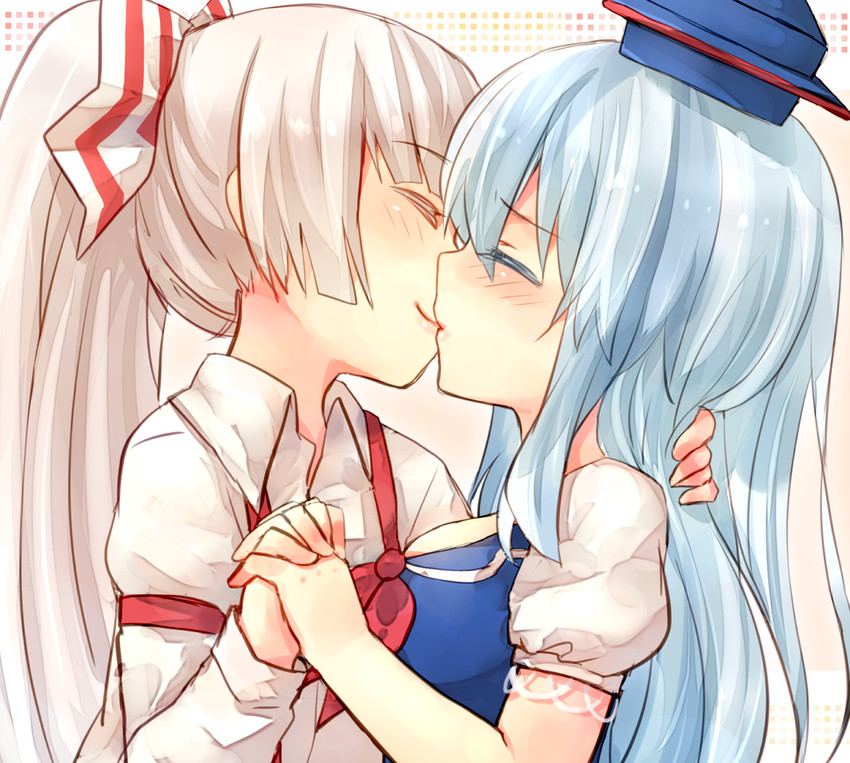 fujiwara no mokou and kamishirasawa keine (touhou) drawn by sawatari_(sado)